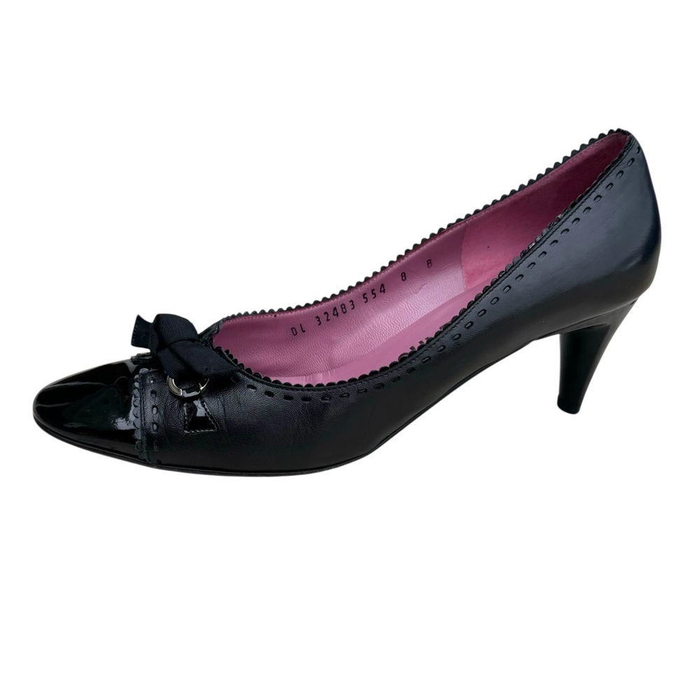 Salvatore Ferragamo Patent Gancini Heels Bow Detail Black - Picture 8 of 14
